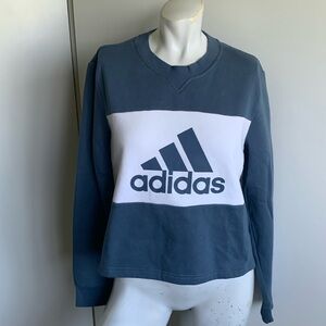 Adidas Colorblock cropped large sweatshirt